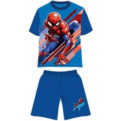 SpinMaster chlapčenský bavlnený letný set Spiderman Marvel modrý