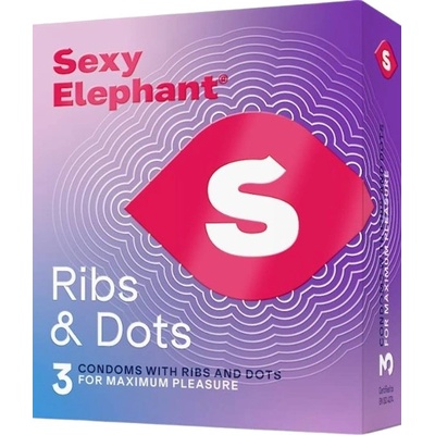 Sexy Elephant vroubkované Ribs & Dots 3 ks