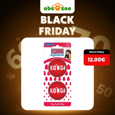 Kong Hračka guma Signature loptu 2 ks M