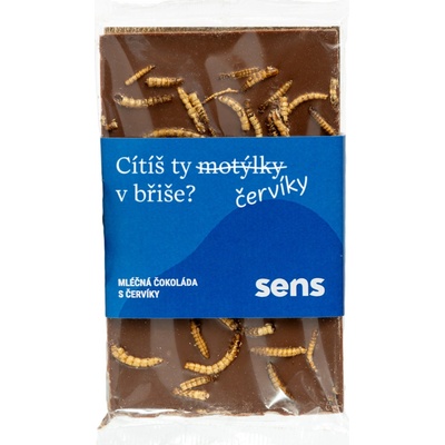 Sens Čokolády s červíky Mléčná Cítíš ty motýlky v břiše 90 g