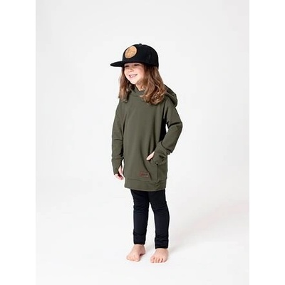 Drexiss Dětské mikinošaty dark khaki