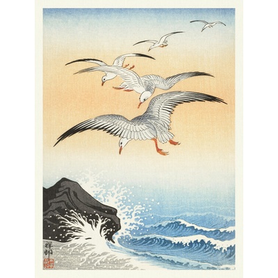 Plagát, Obraz - Flock of Seagulls, Ohara Koson, 30 × 40 cm