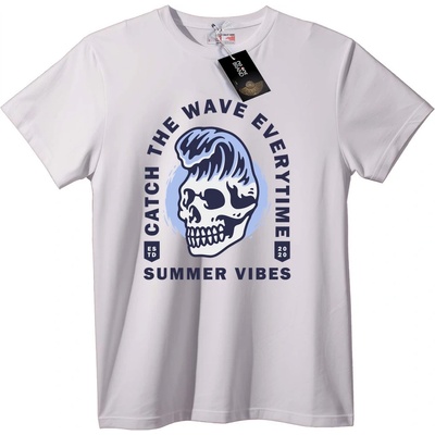 NOONEBRAND Тениска Skull Вълна Лято - 2XL, Black
