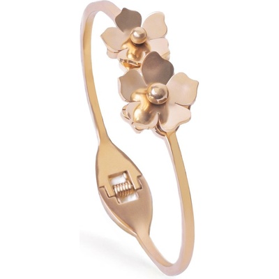 Bangles chirurgická ocel květy gold 978