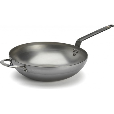 Wok MINERAL B 32 cm, s plochým dnem, uhlíková ocel, de Buyer