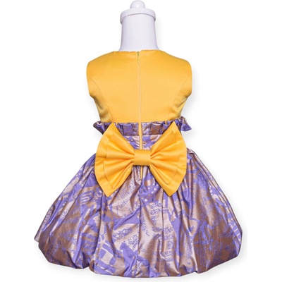 Ross Unique Детска официална рокля с жълта панделка, тип балон, Ross Unique (23-0101108)