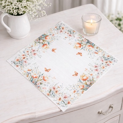EVENIT Jemný obrúsok - prestieranie s kvietkami 6102 Polyester 35x35 cm