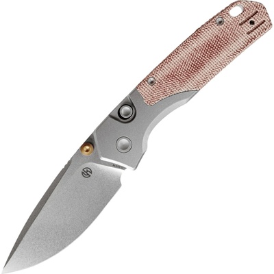 Vosteed Psyop 299 S35VN Stonewash,Red Norplex UltreX™ Micarta & Titanium Bolster A2217