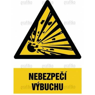 Grafiko | Nebezpečí výbuchu - Text obrázku Nebezpečí výbuchu, Materiál Hliník, Rozměr 297x210mm