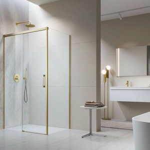 Radaway Правоъгълна душ кабина с плъзгаща се врата Radaway Idea KDJ 160x90 см, матирано златисто-прозрачно покритие, лява (387046-99-01L+387050-99-01R)