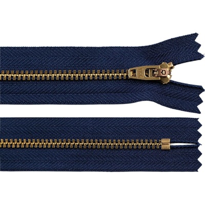 Stoklasa Kovový zip YKK No 4 délka 20 cm (jeansový) Balení: 1 ks, Varianta: 4 (919) modrá tmavá mosaz 4 (919) modrá tmavá mosaz