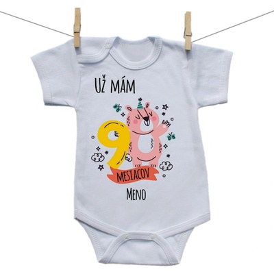 Boodyy Body s krátkym rukávom Už mám 9 mesiacov so zvieratkom