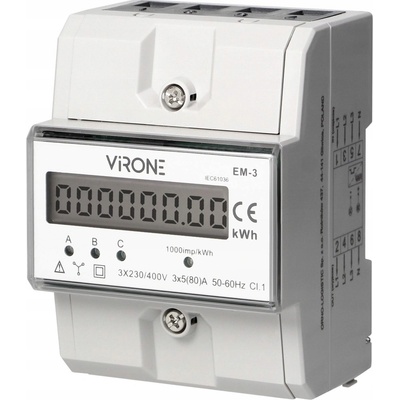 ORNO Trojfázový elektromer 80A, 4,3 moduly, DIN TH-35mm