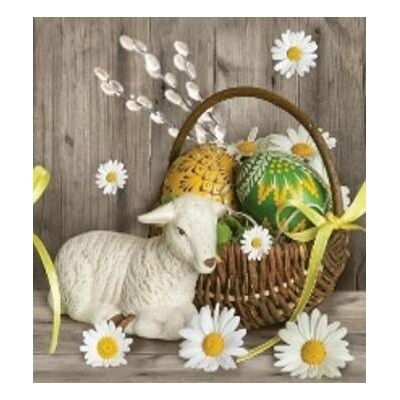 Maki ubrousky velikonoční 3V 33x33 cm 20 ks -Lamb Easter Basket