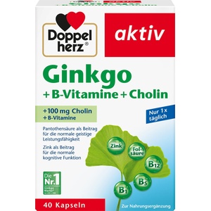 Doppelherz Ginkgo + B витамини + Холин - 40 капсули