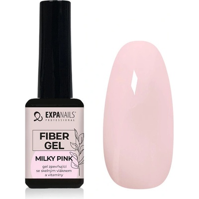 Expa nails Uv Led gel Fiber zpevňující gel se skelnými vlákny milky pink 11 ml