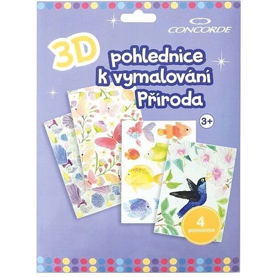 3D pohľadnice na vyfarbenie Príroda