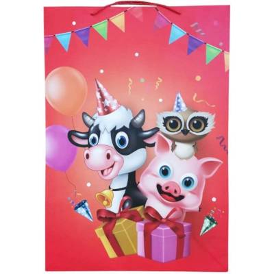 Raya Toys Хартиена торбичка за подарък Raya Toys Животни, 72 см