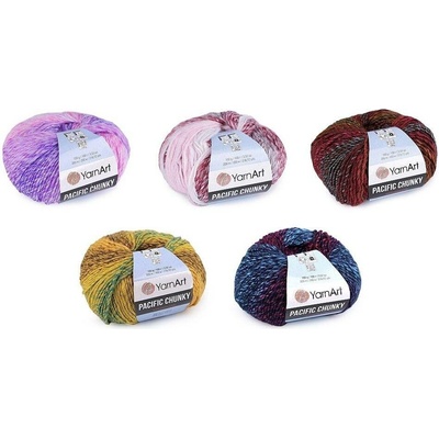Pletací příze Pacific Chunky 100 g - (308) šedohnědá fialová