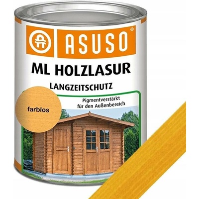 Lazura rozpouštědlová olejová pigmentová ASUSO ML Holzlasur borovice 750 ml