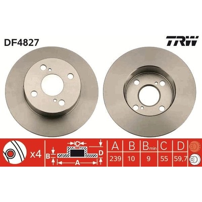 Brzdový kotúč (cena za 1ks) TRW DF4827