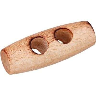 UNION KNOPF Drevený gombík PRYM dlhý - oliva s 2 dierkami Farba: natural, Dĺžka: 25 mm