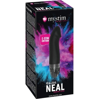 mystim Real Deal Neal E-Stim - акумулаторен електро вибратор (черен)