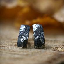 Moon Rock voda tmavá Kované damasteel náušnice CR5732