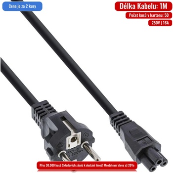 Kabel C-TECH síťový 1,8m VDE 220/230V napájecí notebook 3 pin Schuko CB-PWRC5-18