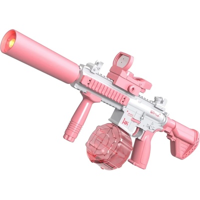 BATTLE Elektrická vodná pištoľ M416 2 zásobníky ružová CY019