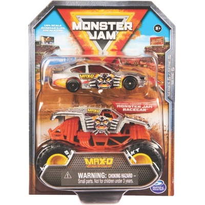 Monster Jam Max D pretekárske auto a Monster Truck 1:64