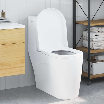 vidaXL Тоалетна седалка Бяло 48 x 36, 5 x 4, 5 см Полипропилен (42015815)