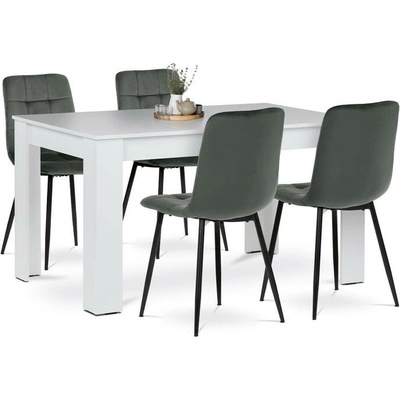 Sconto Jedálenská Zostava Edgar Biela / Sivá / Čierna