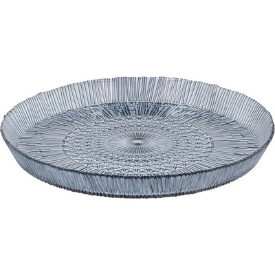 Bitz Modrý skleněný servírovací talíř 30 cm Kusintha
