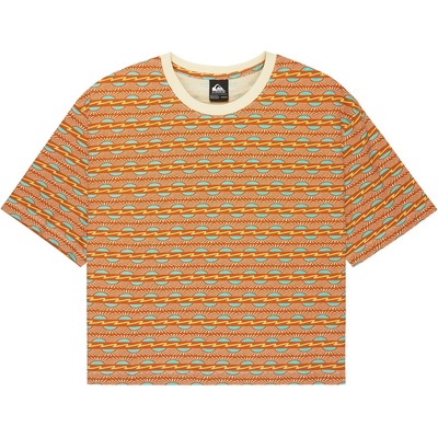 Quiksilver Дамски топ Quiksilver Women's Boyfriend Crop Top - Bone White Horizons QSW Horizons - размер XS/S (916-7071-0111)