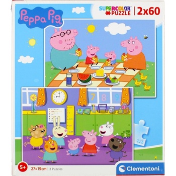 Clementoni Пъзел Clementoni от 2 x 60 части - Прасенцето Пепа (24793)