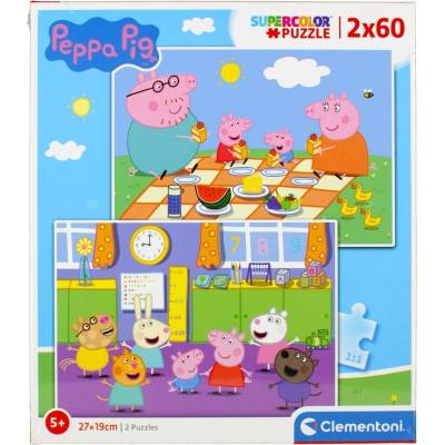 Clementoni Пъзел Clementoni от 2 x 60 части - Прасенцето Пепа (24793)