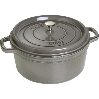 Staub Cocotte hrnec kulatý 28 cm 6,7 l šedý