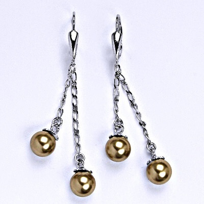 Čištín se Swarovski bronze perlou perly na řetízku NK 1451/27