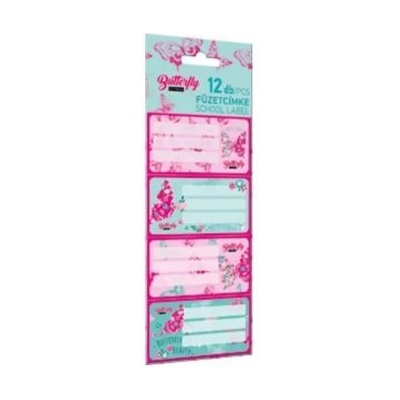 Lizzy Card Lollipop: Етикет за книжка "Сладка пеперуда" - 12 броя