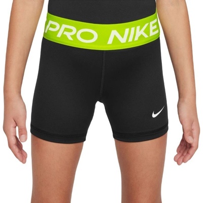 Nike girls Pro 3in Shorts black/volt/white