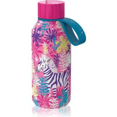 Quokka Solid Kids термобутилка със закачалка Zebras 330ml