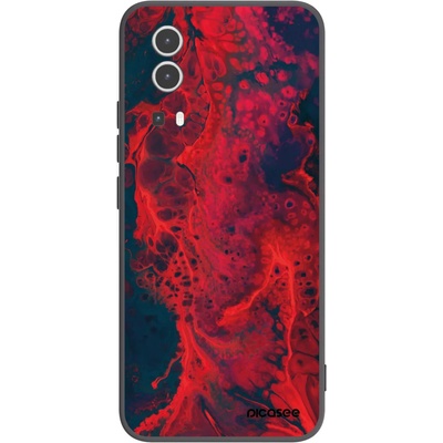 Pouzdro Picasee silikonové Vivo Y72 5G - Organic red černé