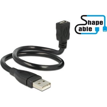 Delock Кабел Delock USB 2.0 Type-A мъжки USB 2.0 Micro-B женски ShapeCable 0, 35 м