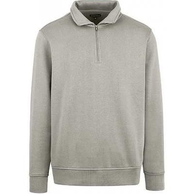 HRM prémiová unisex mikina s krátkým zipem světle béžová