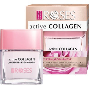 Nature of Agiva Roses Дневен гел-крем против бръчки Active Collagen, 50 ml