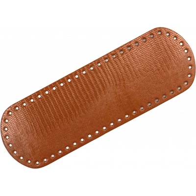 Pro Háčkování Koženkové dno na kabelku 10 x 30 cm hnědé koňak strukturované