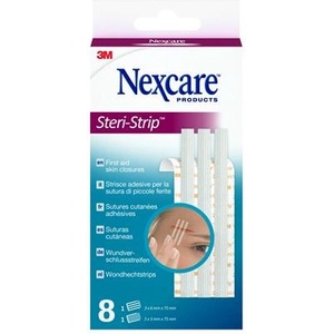 3M Лентички за затваряне на рани, смесен размер, 8бр, 3M "Nexcare SteriStrip" 7100251045 (7100251045)