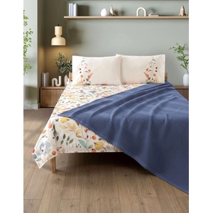 Rakla Комплект за спалня с кувертюра Rakla - Fayette, 4 части, Blue (Rakla 269)