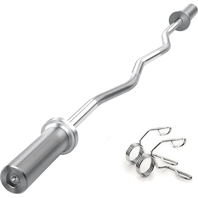 4GYMS 120 cm x 50 mm lomená olympijská EZ hriadeľ Menej Lomená